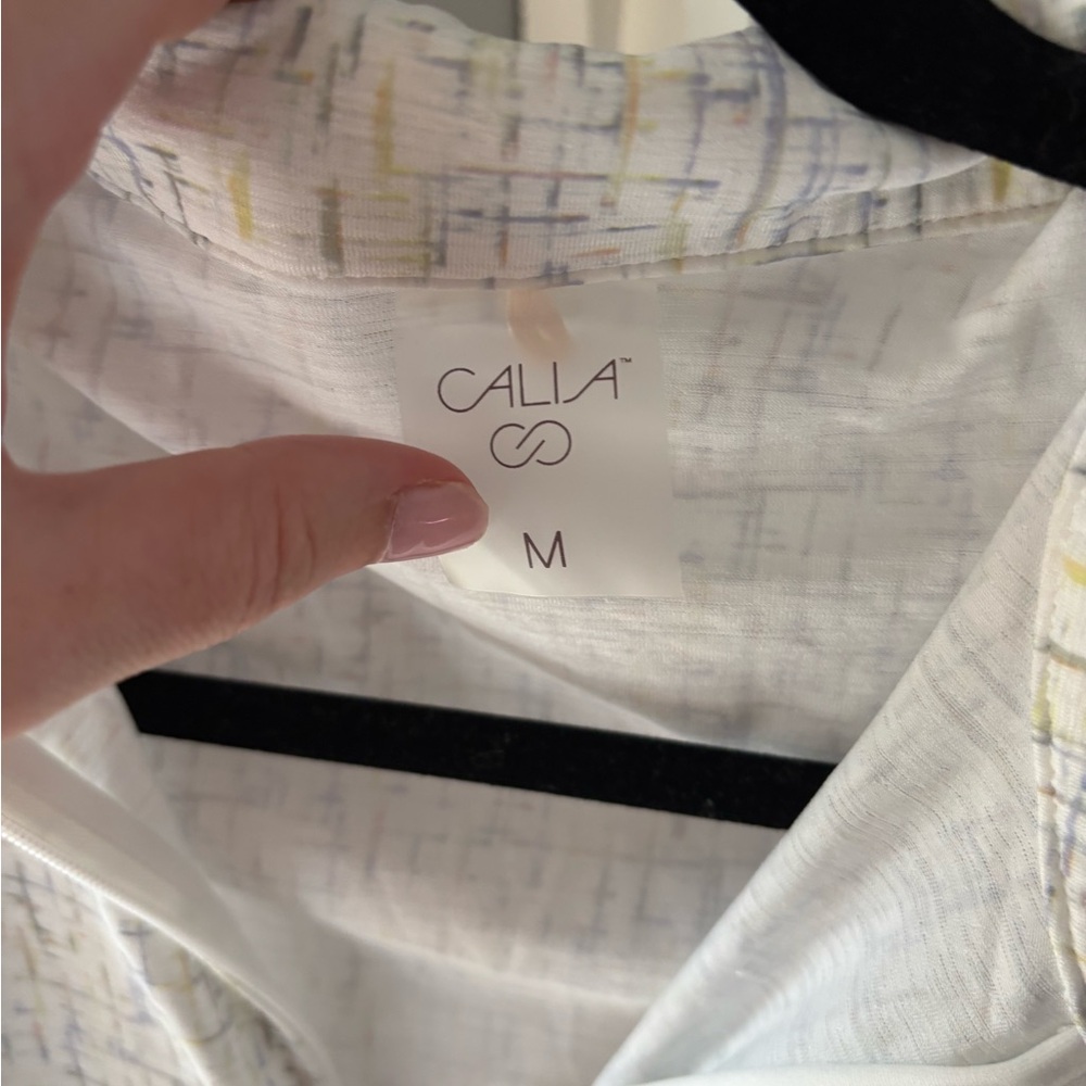 Calia White and color Patterned Zip-Up Athletic top - Picture 2 of 4